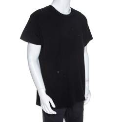 Pre Owned Amiri Black Distressed Cotton Shotgun T-Shirt M