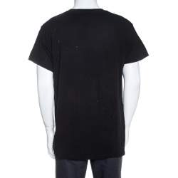 Pre Owned Amiri Black Distressed Cotton Shotgun T-Shirt M