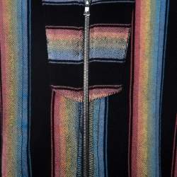 Amiri Multicolor Striped Cotton Zip Front Baja Hoodie M