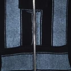 Pre Owned Amiri Bicolor Striped Terry Cotton Zip Front Baja Hoodie M