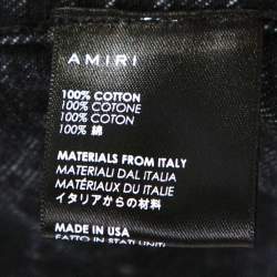 Amiri Black Acid Washed & Distressed Denim Stripe Detail Jacket S