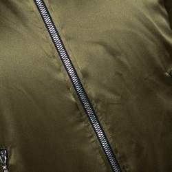 Amiri Olive Green Silk Bomber Jacket L