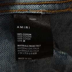 Pre Owned Amiri Blue Distressed Denim Pink Floyd Jacket XL