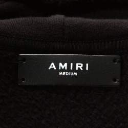Amiri Black Logo Print Cotton Mix Patch Hooded Sweatshirt M