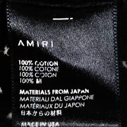Pre Owned Amiri Black Distressed Cotton Crew Neck T Shirt M
