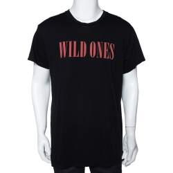 Amiri Black Cotton Wild Ones Print Round Neck T-Shirt S