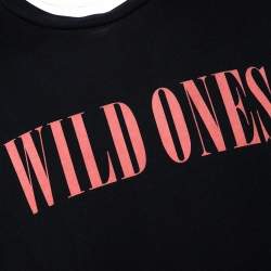 Amiri Black Cotton Wild Ones Print Round Neck T-Shirt S