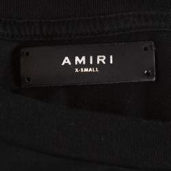 Pre Owned Amiri Black Cotton Quote Print Crew Neck T-Shirt XS