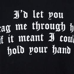 Pre Owned Amiri Black Cotton Quote Print Crew Neck T-Shirt XS