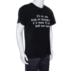 Pre Owned Amiri Black Cotton Quote Print Crew Neck T-Shirt XS