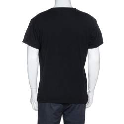 Pre Owned Amiri Black Cotton Quote Print Crew Neck T-Shirt XS