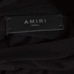 Pre Owned Amiri Black Cotton Jersey Hollywood Demons Print Distressed T-Shirt S