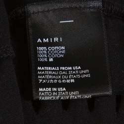 Pre Owned Amiri Black Cotton Jersey Hollywood Demons Print Distressed T-Shirt S
