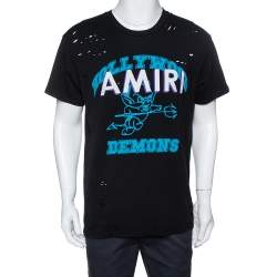 AMIRI Logo-Print Distressed Cotton-Jersey T-Shirt for Men