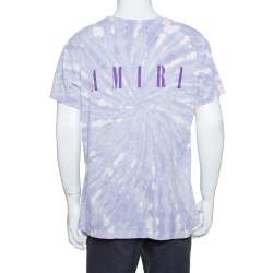 Amiri Purple Cotton Graphic Printed Tie Dye Effect Oversized T-shirt M