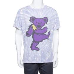 Amiri Blue Tie-dye Grateful Dead Bear T-shirt for Men