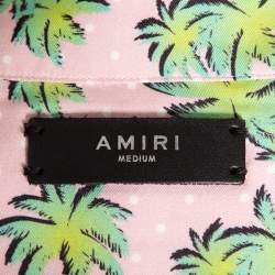 Pre Owned Amiri Multicolor Printed Silk Paneled Bowling Shirt M