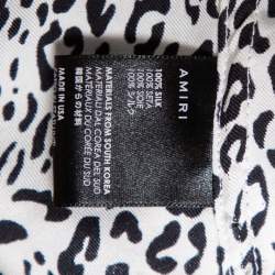 Pre Owned Amiri Multicolor Printed Silk Paneled Bowling Shirt M