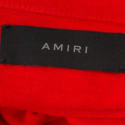 Pre Owned Amiri Red Cotton Crewneck Shotgun T-Shirt XS