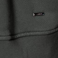 Pre Owned Amiri Military Green Cotton Knit Patched Detail Hoodie XS