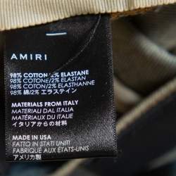 Pre Owned Amiri Blue Light Wash Denim Snake Embroidery Detail Distressed Jeans S