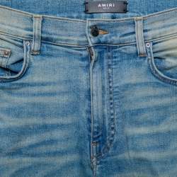 Pre Owned Amiri Blue Light Wash Denim Distressed Jeans S