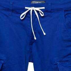 Amiri Navy Blue Cotton Side Stripe Detail Cargo Pants S