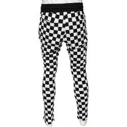 Amiri Monochrome Chess Board Pattern Cotton Knit Sweatpants M
