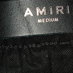 Amiri Monochrome Chess Board Pattern Cotton Knit Sweatpants M
