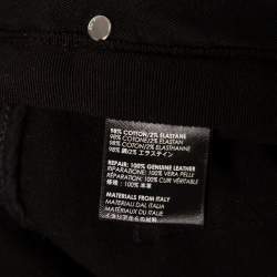 Pre Owned Amiri Black Denim & Leather Inset Slim Fit Biker Jeans XL