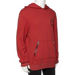 Amiri Orange Star Circle Embroidered Cotton Hoodie L