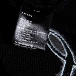 Pre Owned Amiri Black Lovers Embroidered Cotton Hooded Sweatshirt XL