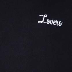 Pre Owned Amiri Black Lovers Embroidered Cotton Hooded Sweatshirt XL