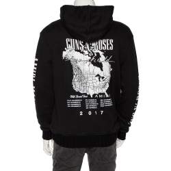 Pre Owned Amiri Black Cotton Guns N Roses Printed Hoodie M