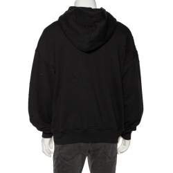 Amiri Black Distressed Cotton Long Sleeve Oversized Hoodie S