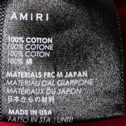 Pre Owned Amiri Red Cotton Crew Neck Fighters Printed Short Sleeve T-Shirt XS