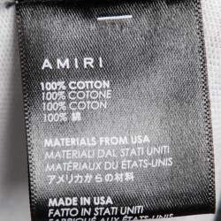 Pre Owned Amiri White Distressed Cotton Crew Neck T Shirt S