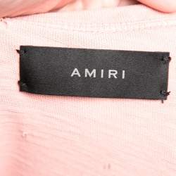Amiri Pink Cotton Washed Shotgun Crew Neck Short Sleeve T-Shirt S