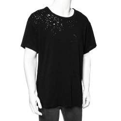 Amiri Black Cotton Washed Shotgun Crew Neck Short Sleeve T-Shirt M