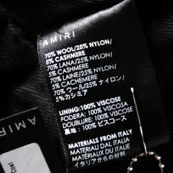 Pre Owned Amiri Black Wool Double Breasted Long Sleeve Coat XS