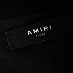 Pre Owned Amiri Black Wool Double Breasted Long Sleeve Coat XS
