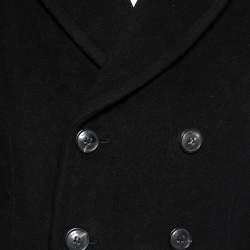 Pre Owned Amiri Black Wool Double Breasted Long Sleeve Coat XS