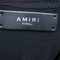 Pre Owned Amiri Black Star Logo Printed Cotton Short Sleeve T-Shirt XS