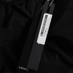 Amiri Black Cotton Logo Printed Crew Neck Short Sleeve T-Shirt S