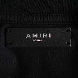 Amiri Black Cotton Logo Printed Crew Neck Short Sleeve T-Shirt S