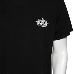 Amiri Black Cotton Logo Printed Crew Neck Short Sleeve T-Shirt S