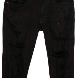 Amiri Black Denim Distressed Ripped Pants XS