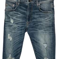 Pre Owned Amiri Blue Distressed Denim Slim Fit Jeans XS