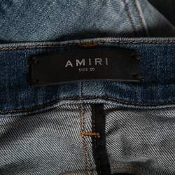 Pre Owned Amiri Blue Distressed Denim Slim Fit Jeans XS