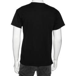 Pre Owned Amiri Black Logo Printed Cotton Short Sleeve T-Shirt XS